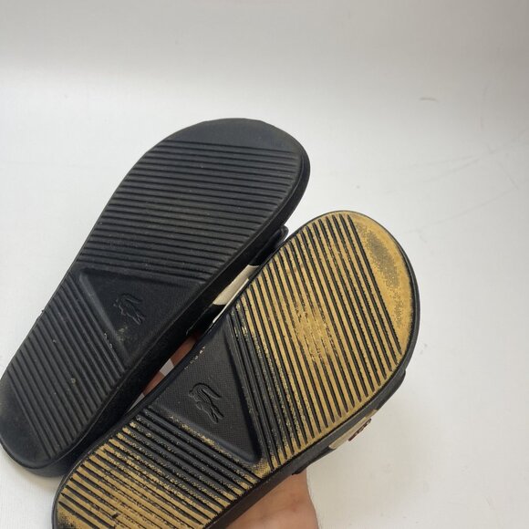 Lacoste Croco-Slide 120-3-US Wom Sz 7 US - Black / White Slip on Slides Sandals - Picture 7 of 16